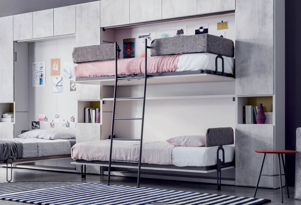 Soluție pentru dormitorul cu două paturi pliante