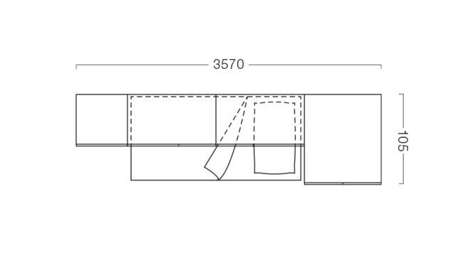 Planul unui dormitor de economisire a spațiului cu dulap pod și pat extensibil Start P24