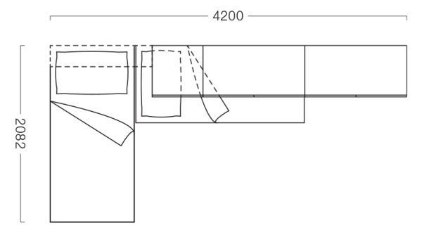 Plan dormitor 420 x 209 cm
