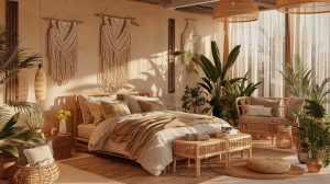 dormitor boho chic